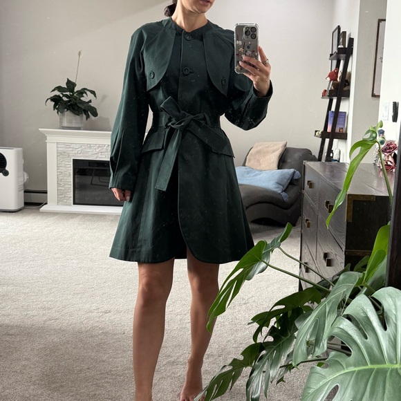 Simply Vera Vera Wang Dark Green Vintage Coat - Picture 3 of 15